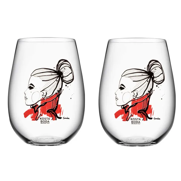 All about you szklanki do whisky 570 ml, 2‑pak - want you (czerwony) - Kosta Boda