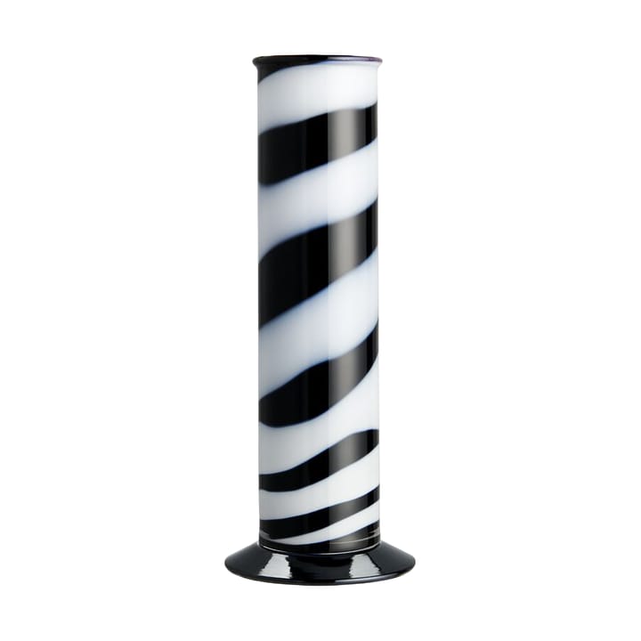 Cylindryczny wazon Lab 30 cm - Czarno-biały - Kosta Boda