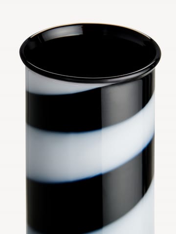 Cylindryczny wazon Lab 30 cm - Czarno-biały - Kosta Boda