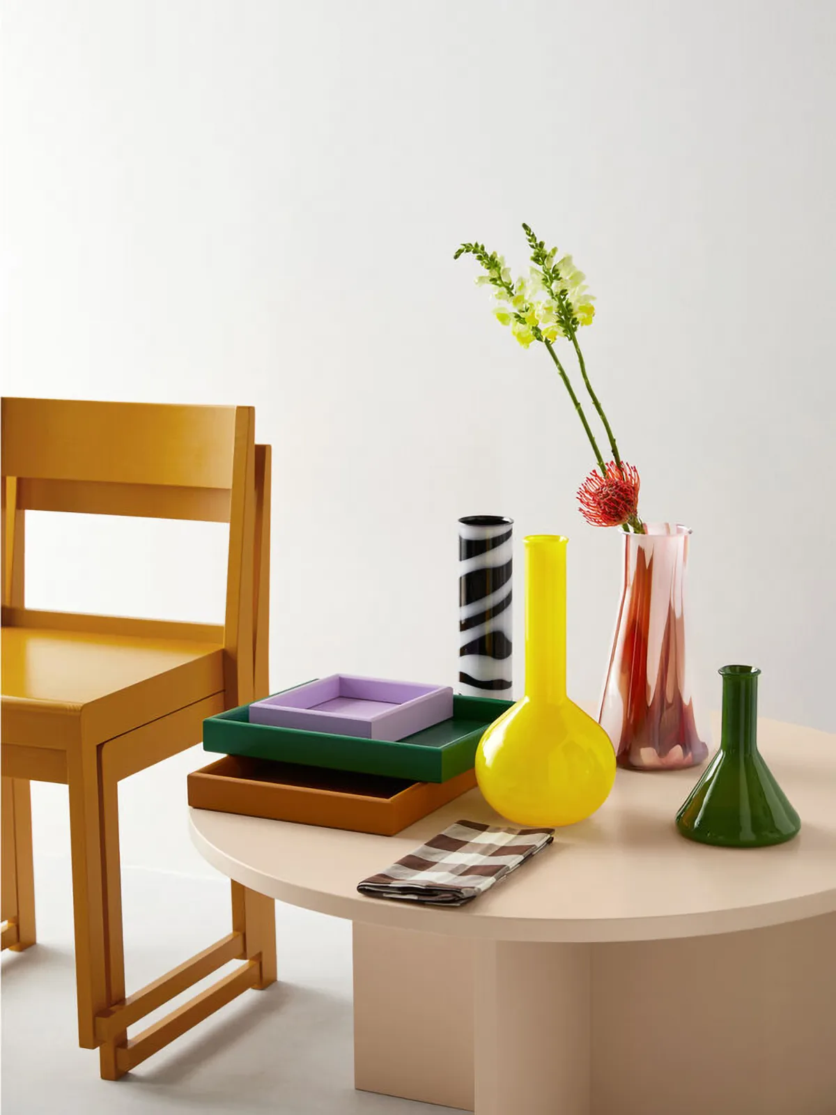 Cylindryczny wazon Lab 30 cm, Czarno-biały Kosta Boda