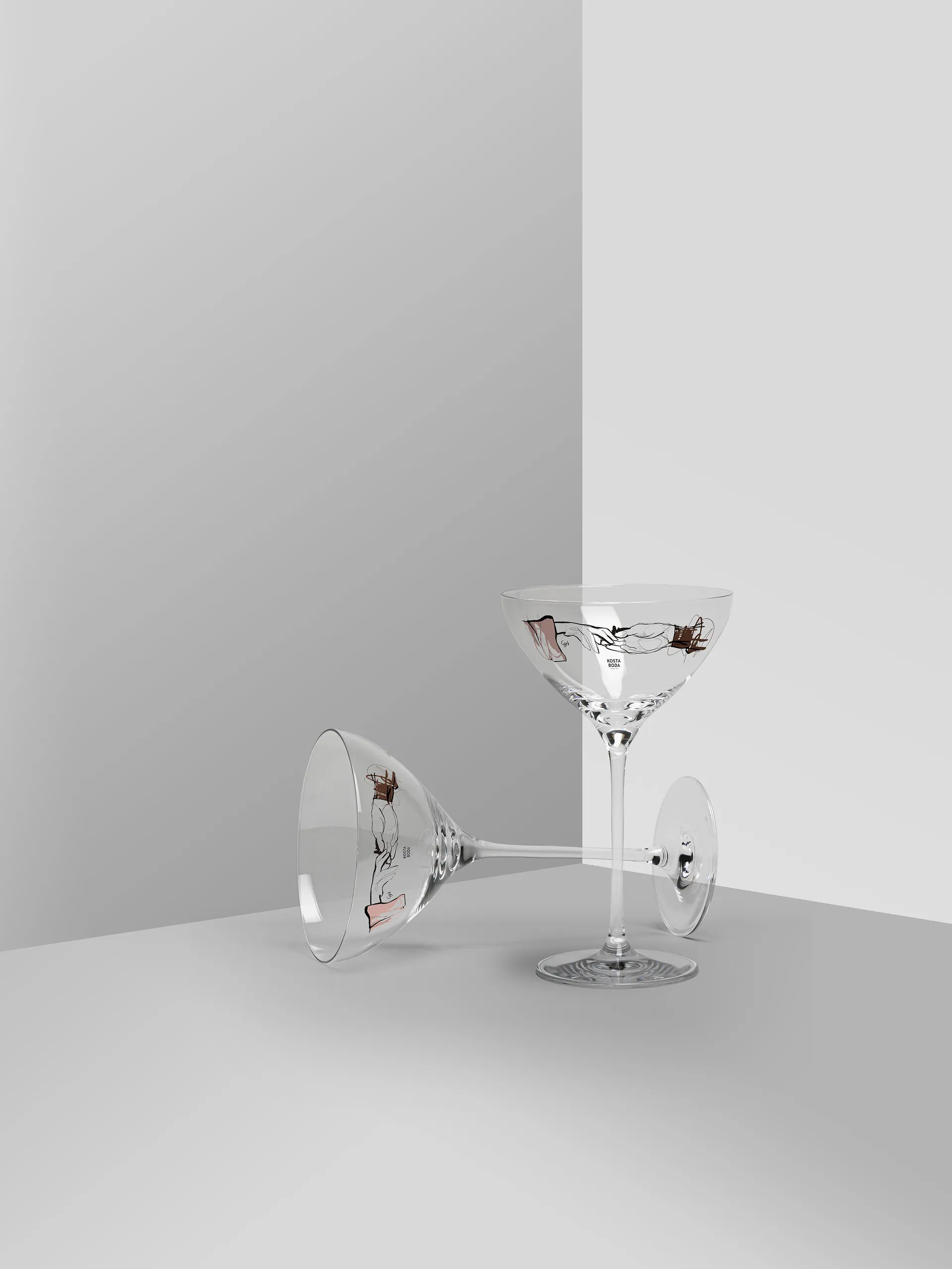 Kieliszki do szampana You and me together 32 cl 2-pak, Clear / Multi Kosta Boda