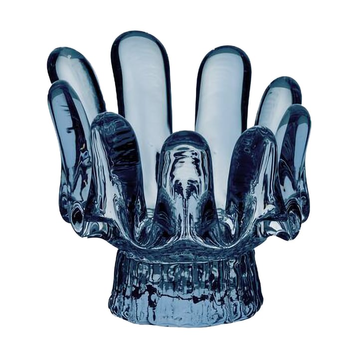 Okrągły szklany świecznik Solros 9,2 cm - Niebieski - Kosta Boda