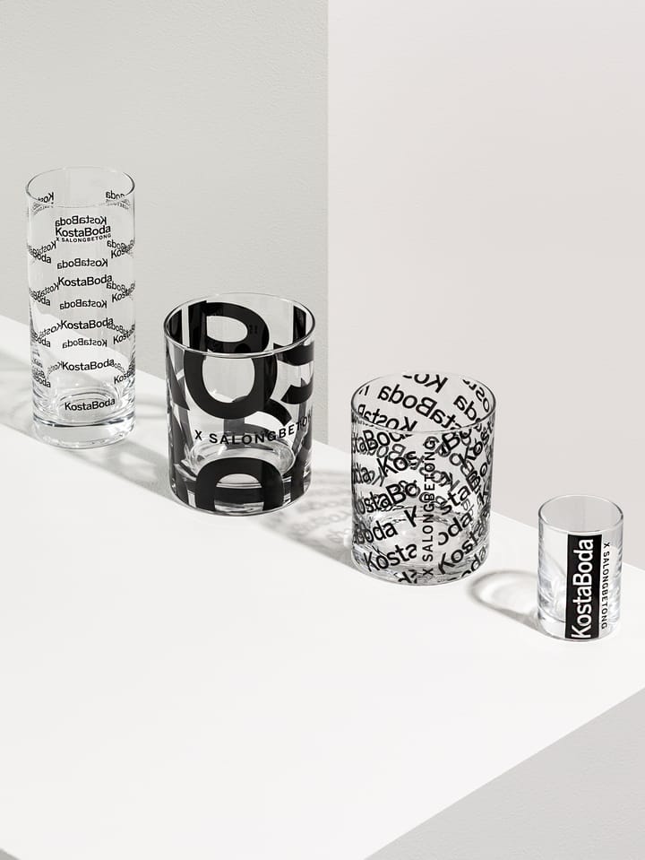 Salong Betong DOF szklanka 350 ml 2-pak, Przezroczysty-czarny Kosta Boda