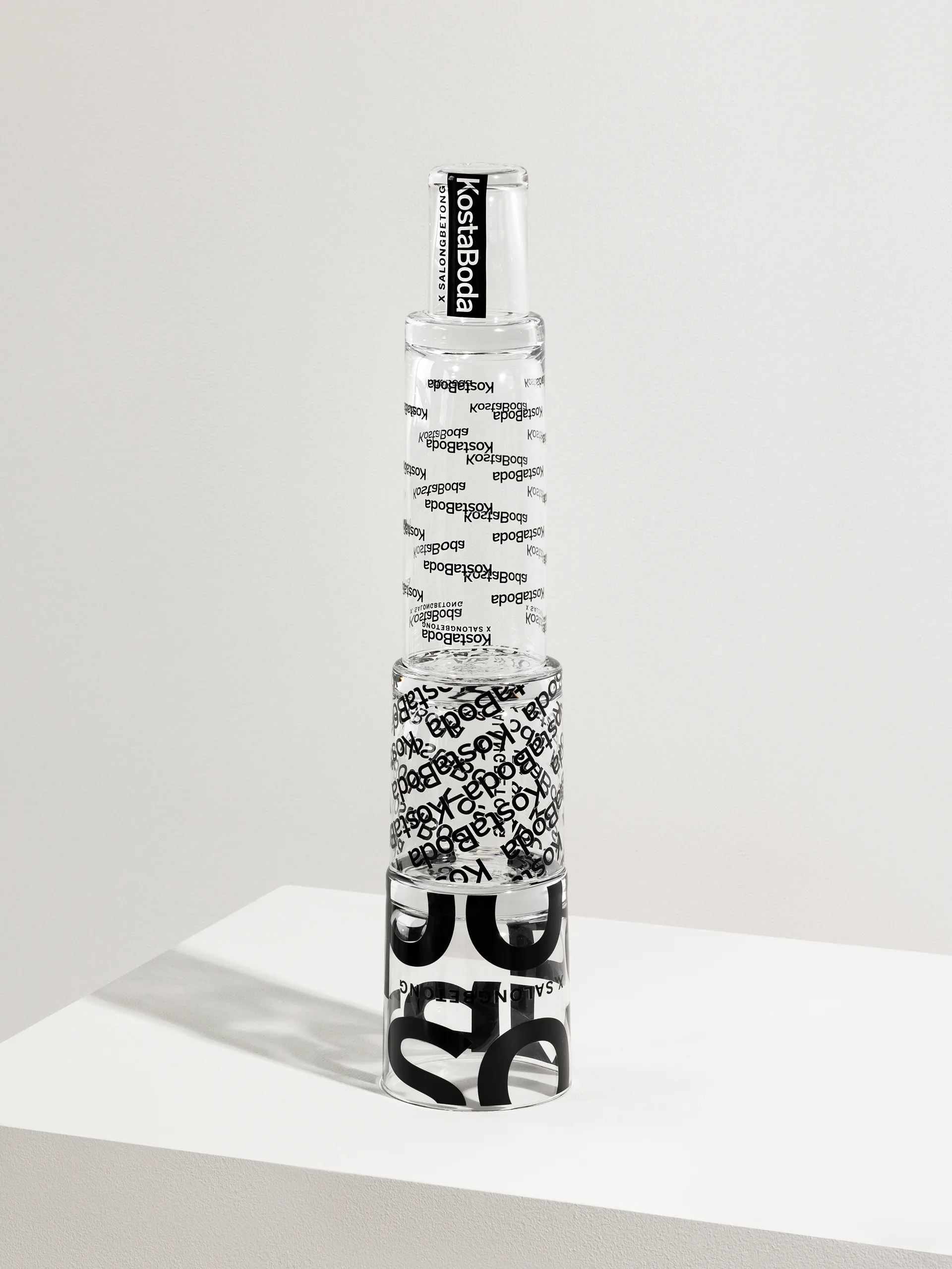 Salong Betong DOF szklanka 350 ml 2-pak, Przezroczysty-czarny Kosta Boda