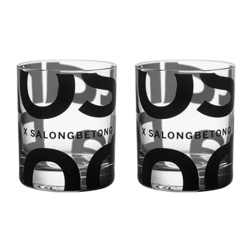 Salong Betong DOF szklanki 350 ml, 2‑pak - Przezroczysty-czarny - Kosta Boda