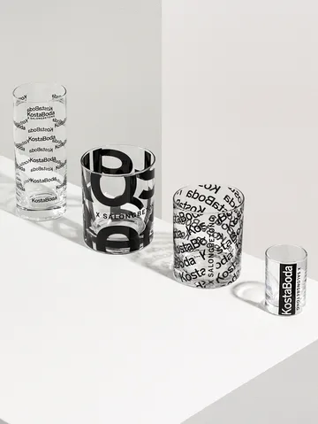 Salong Betong DOF szklanki 350 ml, 2‑pak - Przezroczysty-czarny - Kosta Boda