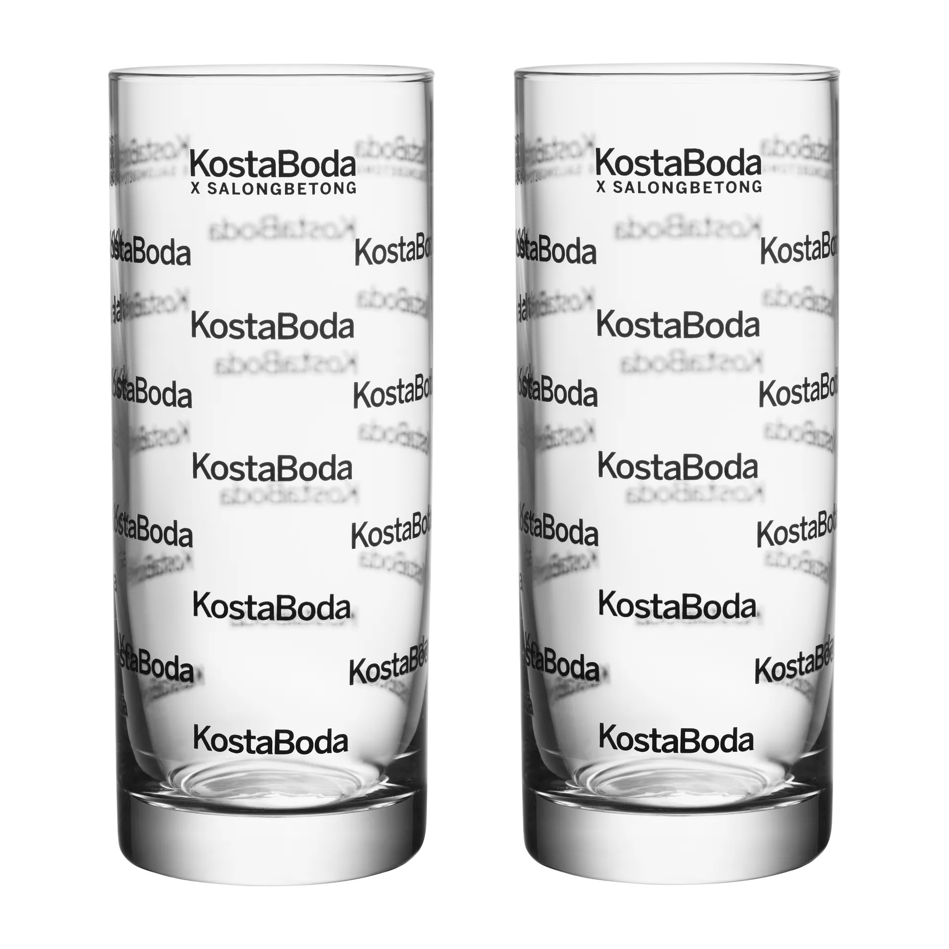 Salong Betong highball szklanki 330 ml, 2‑pak, Przezroczysty-czarny Kosta Boda