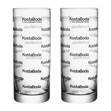 Salong Betong highball szklanki 330 ml, 2‑pak - Przezroczysty-czarny - Kosta Boda