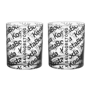 Salong Betong Old Fashioned szklanki 280 ml, 2‑pack - Przezroczysty-czarny - Kosta Boda