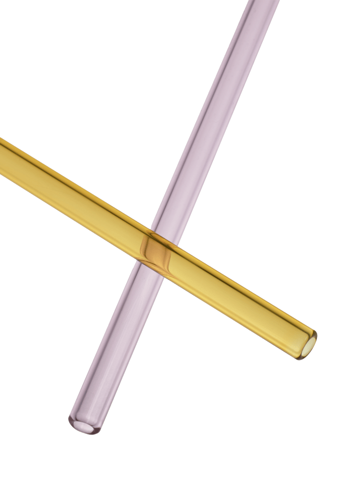 Sipsavor słomki 200 mm 2-pak - Różowo-żółte - Kosta Boda