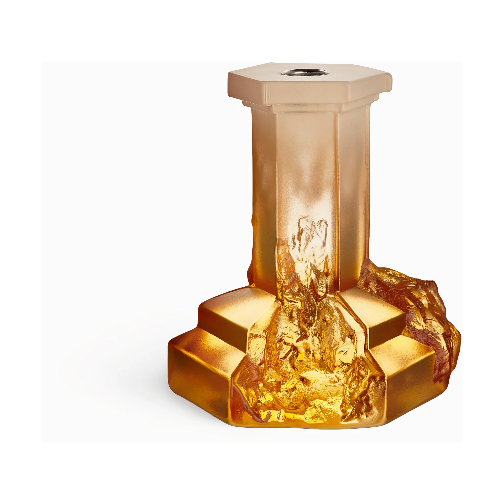 Świecznik Rocky Baroque 175 mm, Bursztynowa mgiełka Kosta Boda