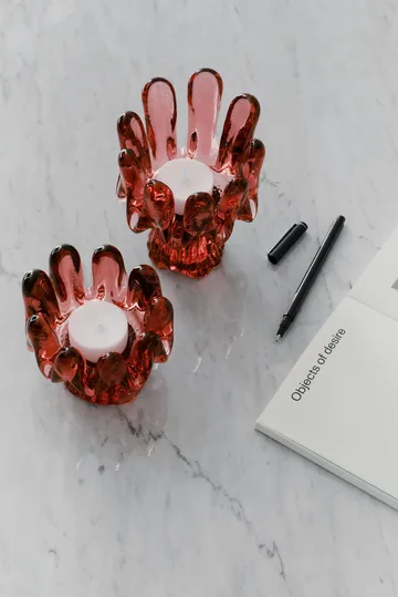 Świecznik Solros 11,5 cm - Czerwony - Kosta Boda