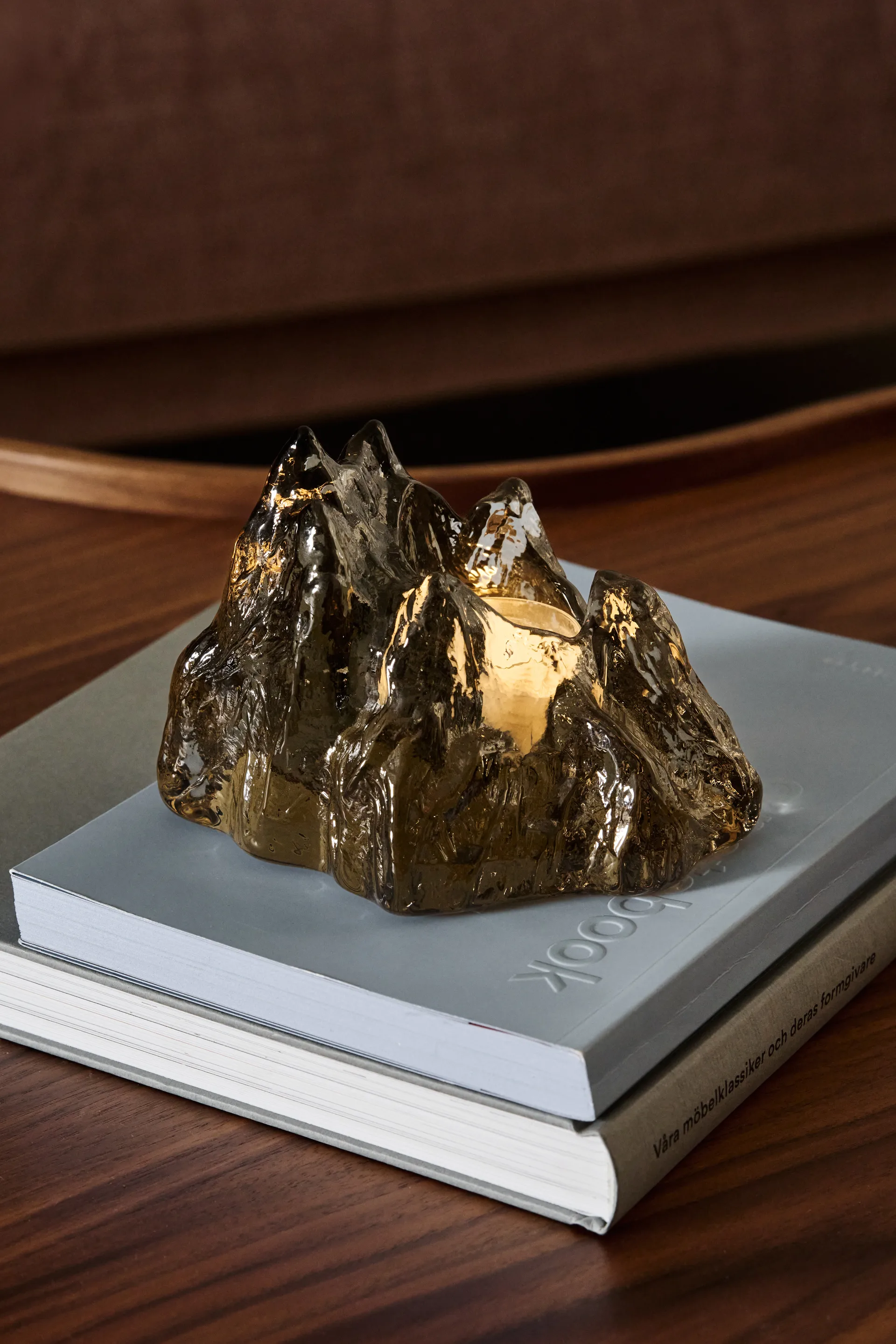 Świecznik The Rock 91 mm, Taupe Kosta Boda