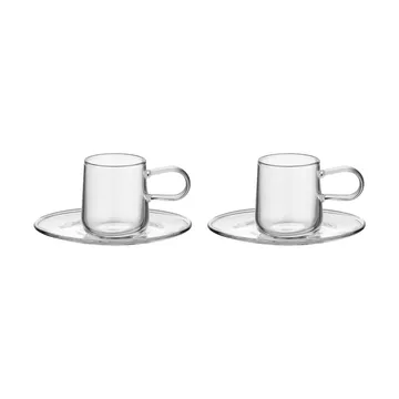 Viva filiżanka do espresso ze spodkiem 80 ml, zestaw 2 szt. - Jasny - Kosta Boda