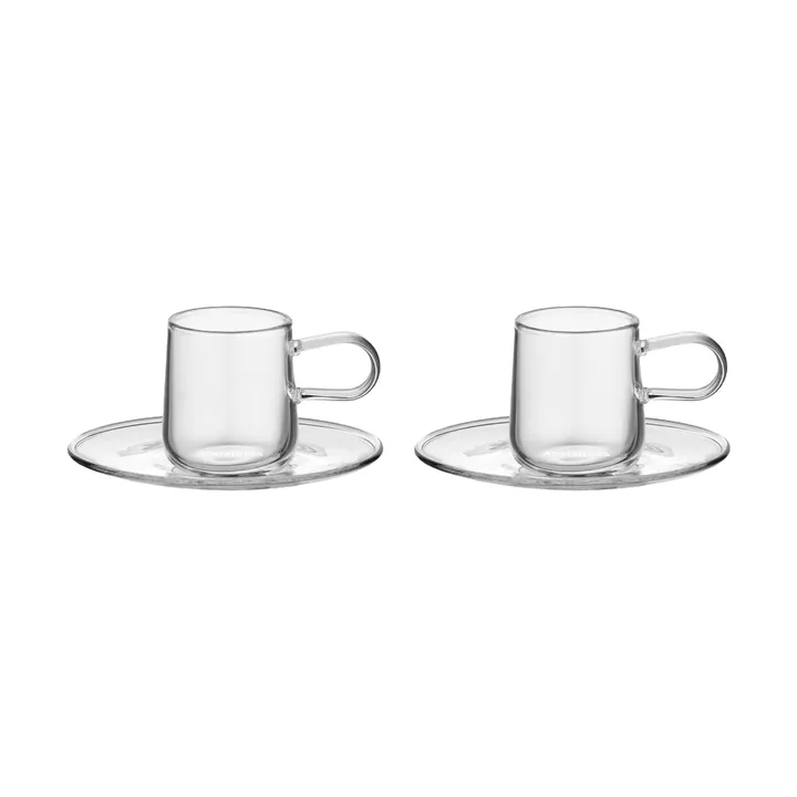Viva filiżanka do espresso ze spodkiem 80 ml, zestaw 2 szt. - Jasny - Kosta Boda