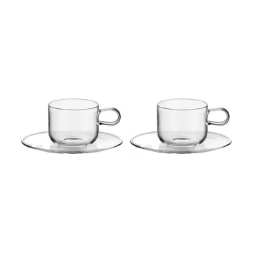 Viva filiżanka ze spodkiem 300 ml, zestaw 2 sztuki - Jasny - Kosta Boda