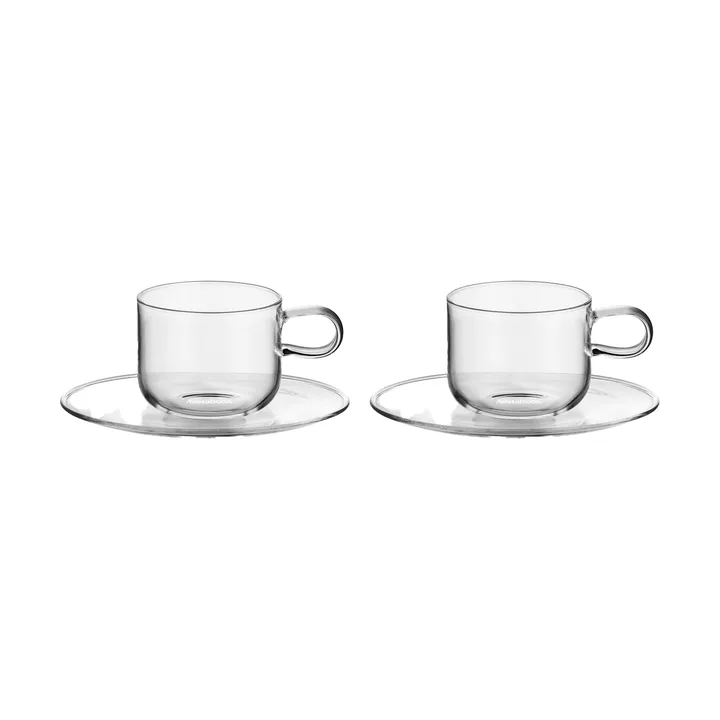 Viva filiżanka ze spodkiem 300 ml, zestaw 2 sztuki - Jasny - Kosta Boda