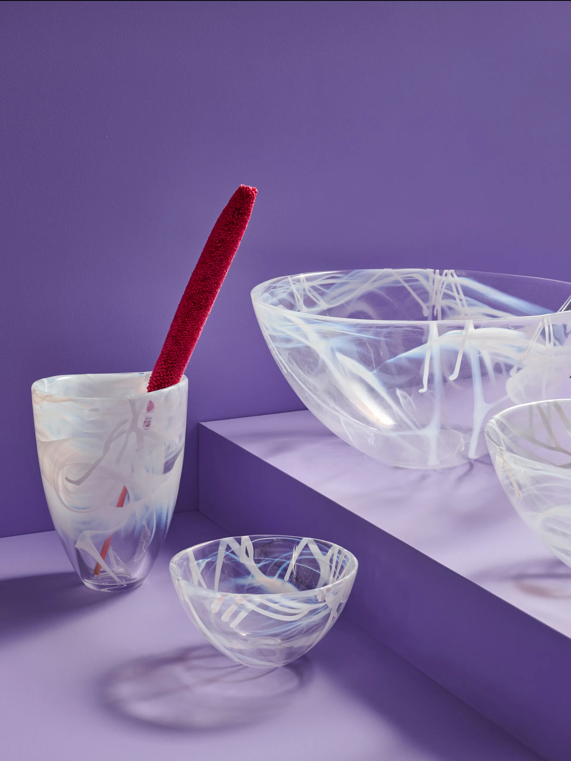 Wazon Contrast 200 mm, Biały-biały Kosta Boda