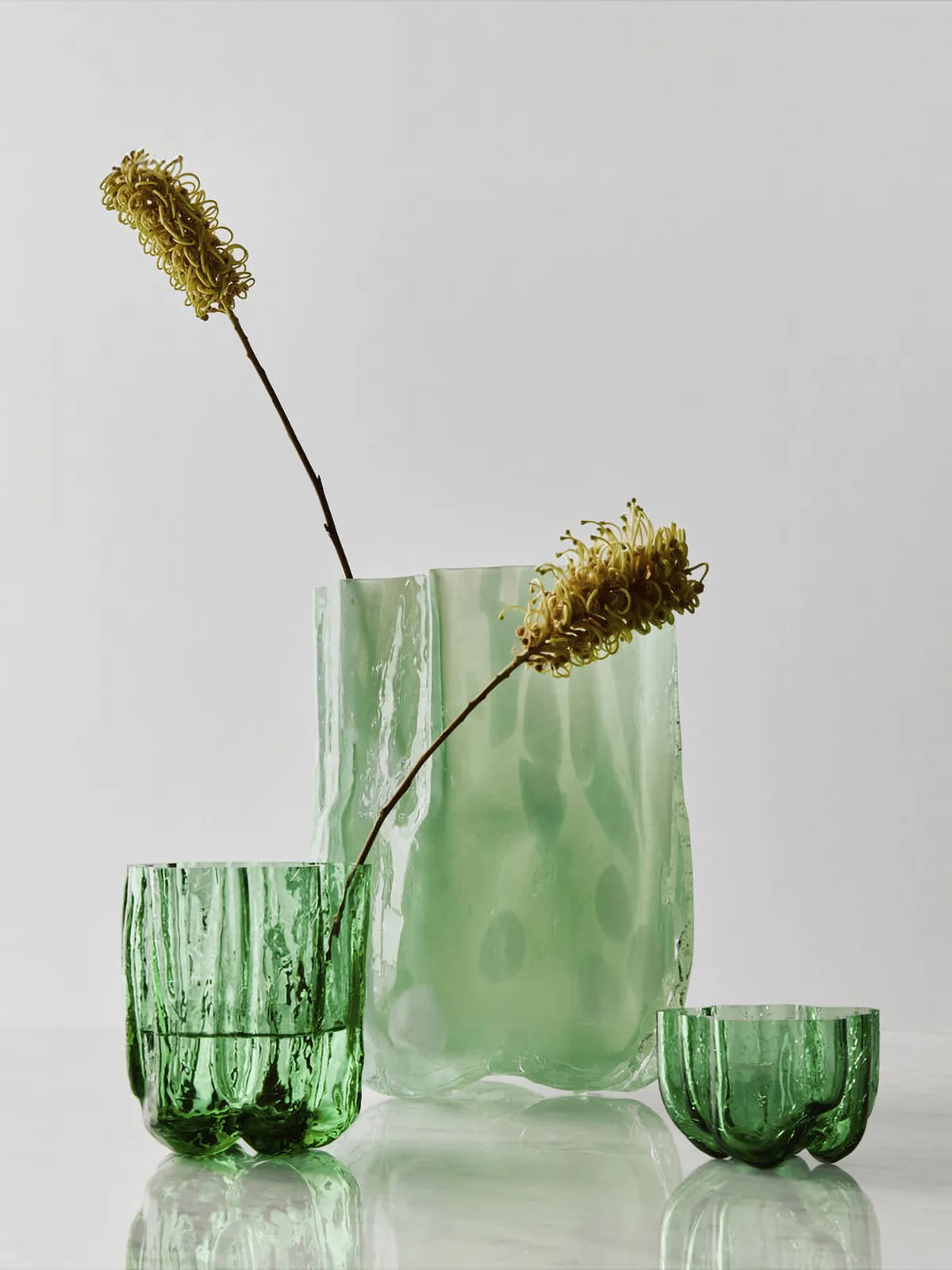 Wazon Crackle 12,1 cm, Ciemnozielony Kosta Boda