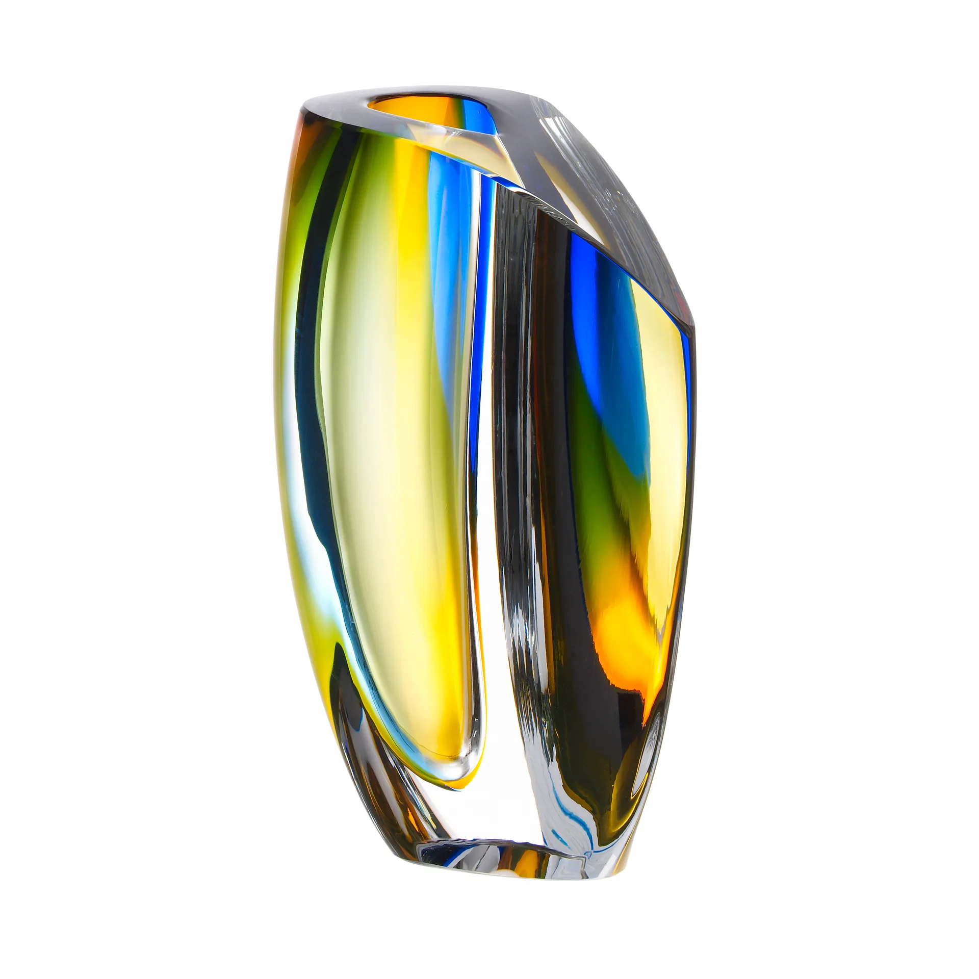 Wazon Mirage 21 cm, Niebieski-bursztynowy Kosta Boda