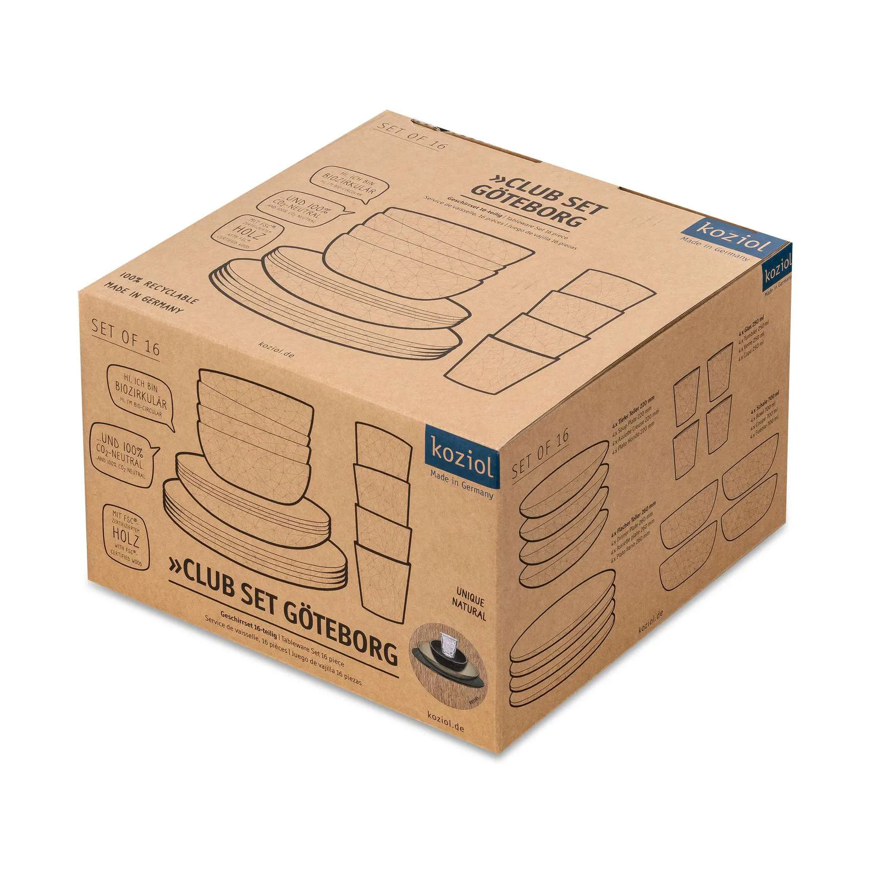 Club Göteborg zestaw serwisowy 16 części, Multi Koziol