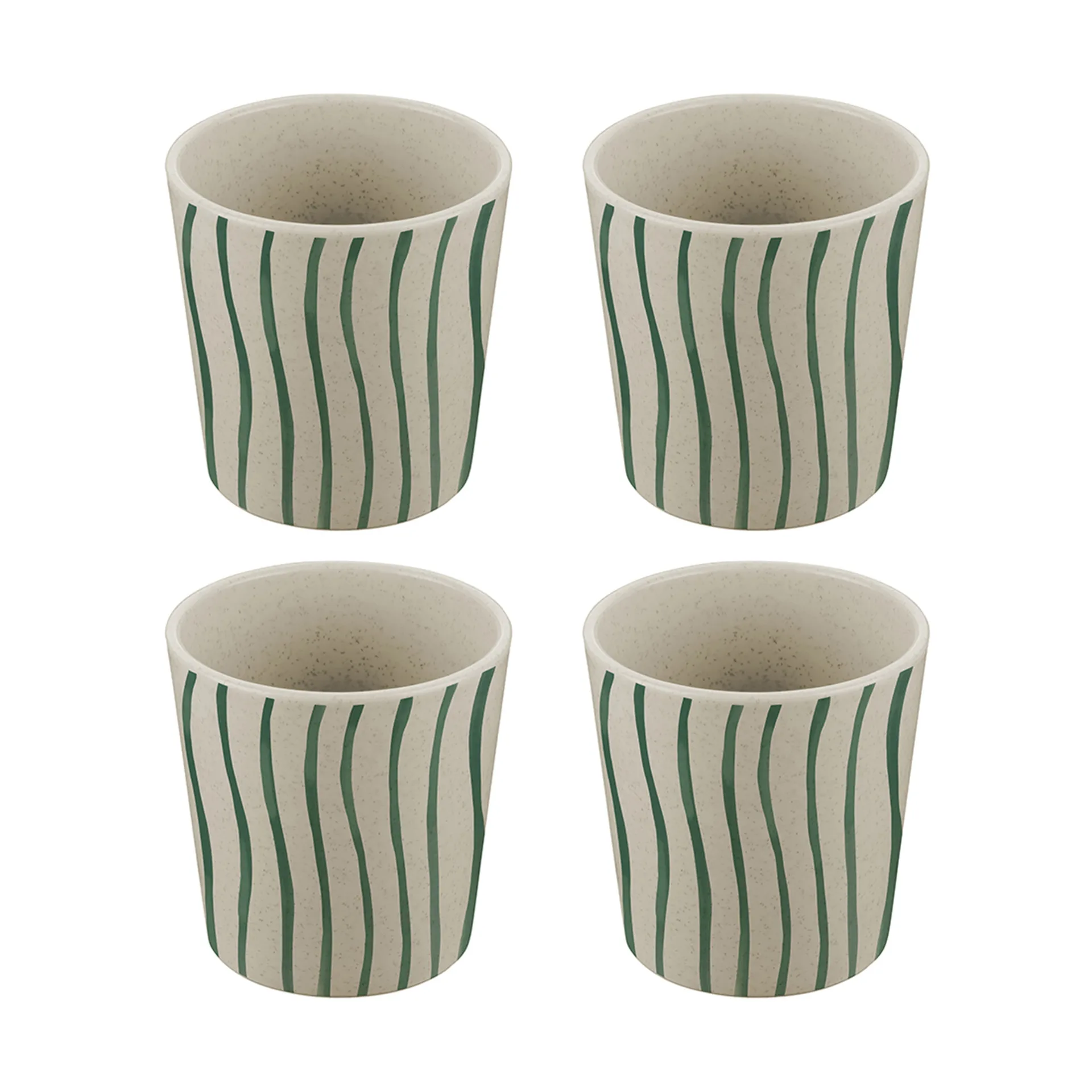 Connect filiżanka S 190 ml 4‑pak, Monstera stripes Koziol
