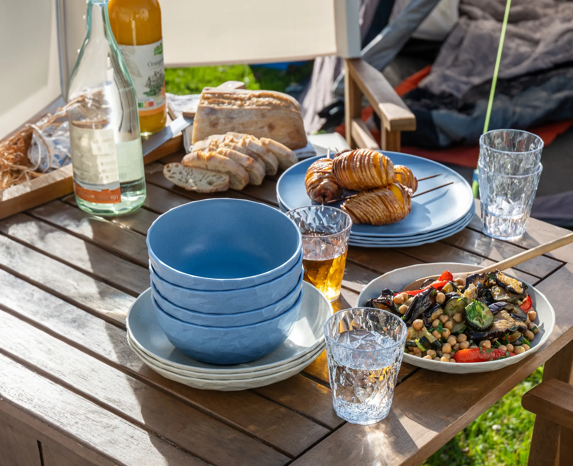 Miska Club Ø16,2 cm, 4 szt. biocyrkularny termoplast, Nature flower blue Koziol