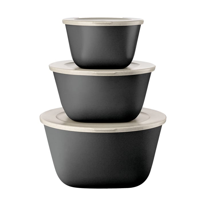 Miska Connect Stockholm + pokrywka 3 części biocyrkularny plastik - Nature ash grey - Koziol
