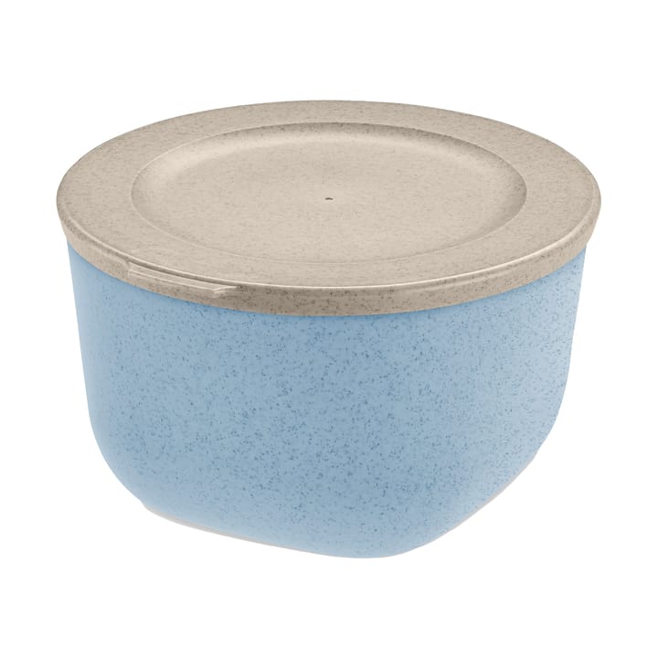 Miska Connect z pokrywką 1 L, biocyrkularny termoplast - Nature flower blue - Koziol
