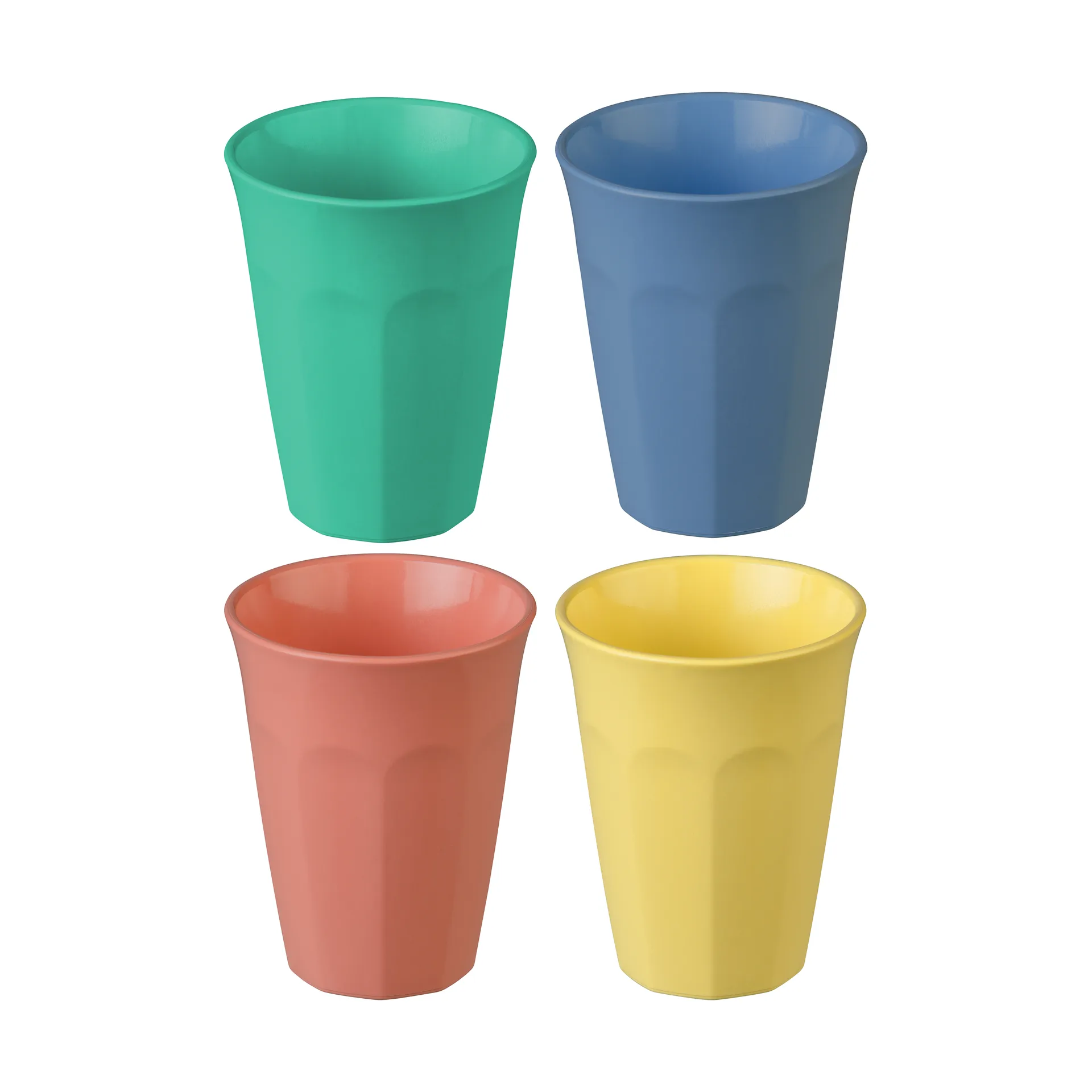 Nora kubek M 300 ml, zestaw 4 szt., Niebieski-koral-zielony-Żółty Koziol