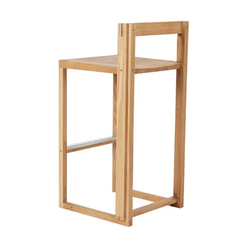 Outline hoker 75 cm - Dąb lakierowany w ciepłym odcieniu – stal szczotkowana - Kristina Dam Studio