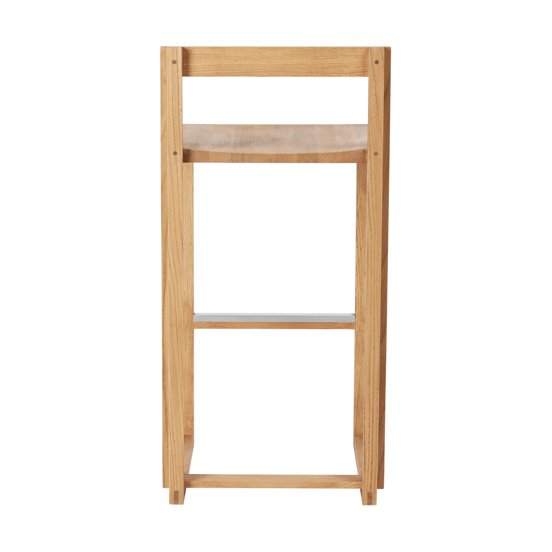 Outline hoker 75 cm, Dąb lakierowany w ciepłym odcieniu – stal szczotkowana Kristina Dam Studio