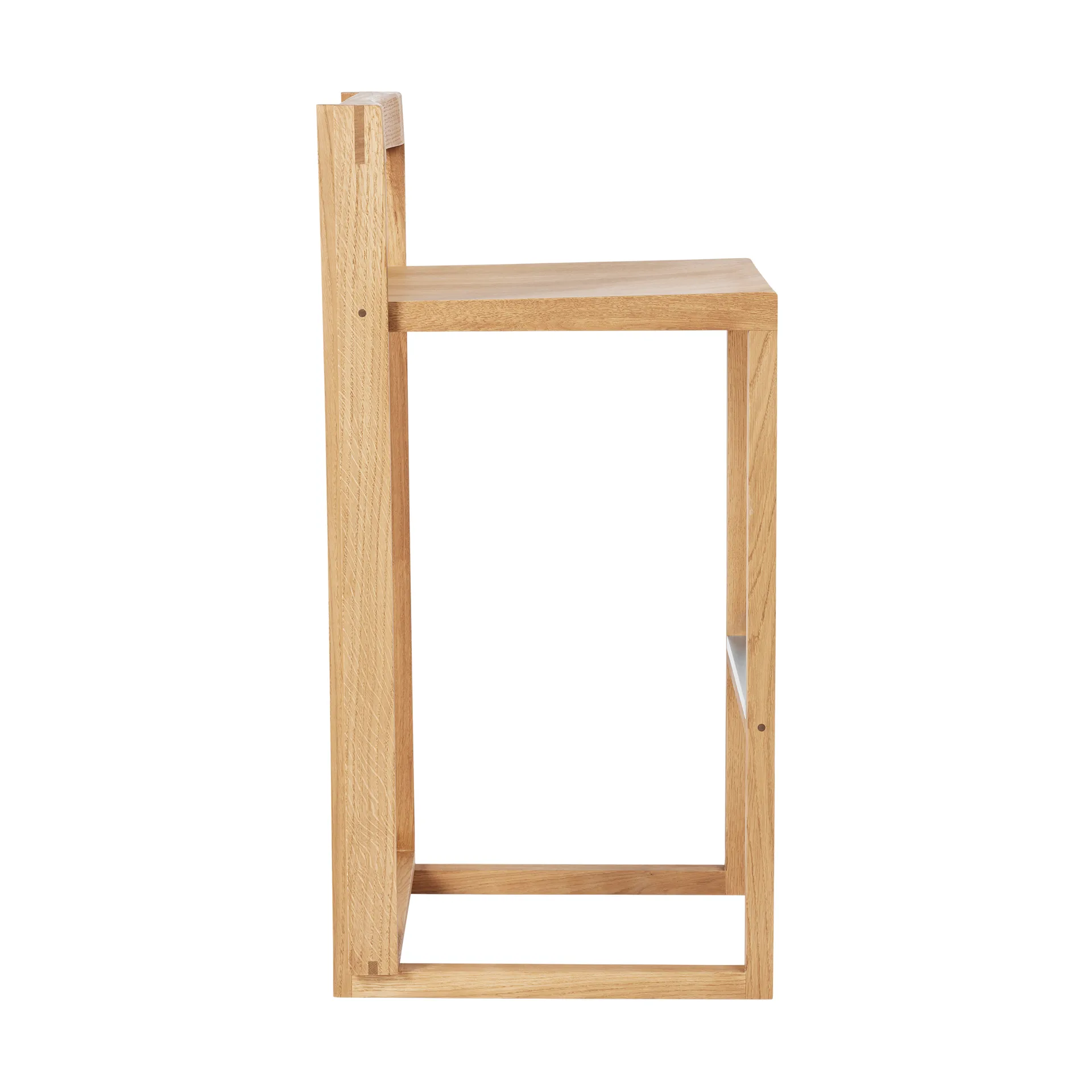 Outline hoker 75 cm, Dąb lakierowany w ciepłym odcieniu – stal szczotkowana Kristina Dam Studio