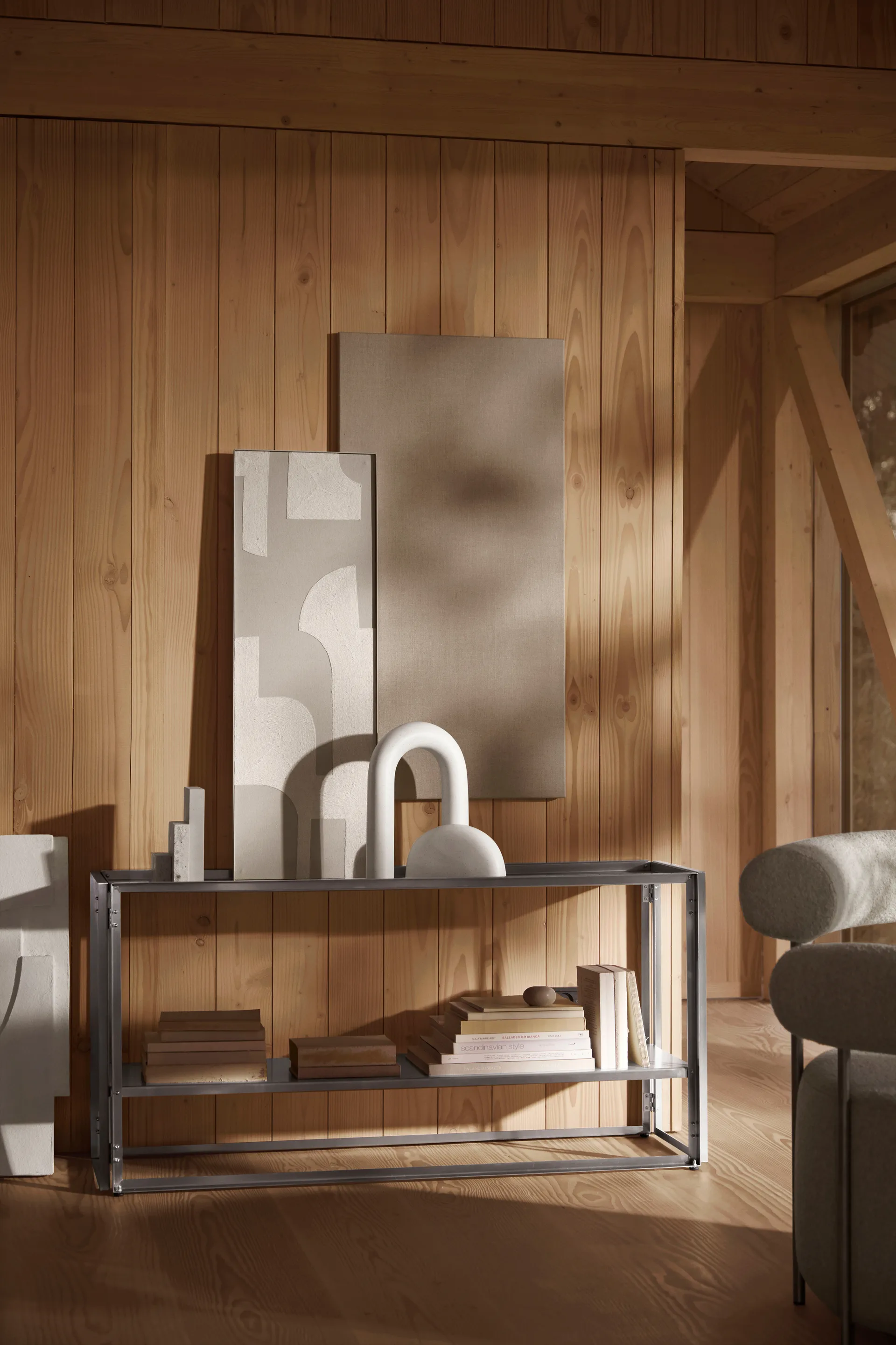 Składany konsol 124×60 cm, Szczotkowana stal nierdzewna Kristina Dam Studio