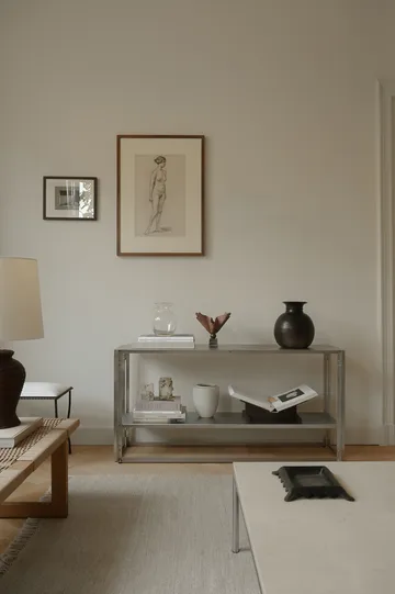 Składany konsol 124×60 cm - Szczotkowana stal nierdzewna - Kristina Dam Studio