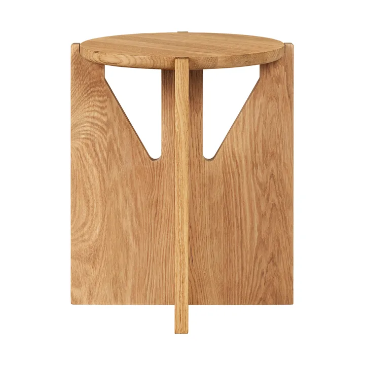 Taboret okrągły Simple Ø36 cm - Dąb lakierowany w ciepłym odcieniu - Kristina Dam Studio