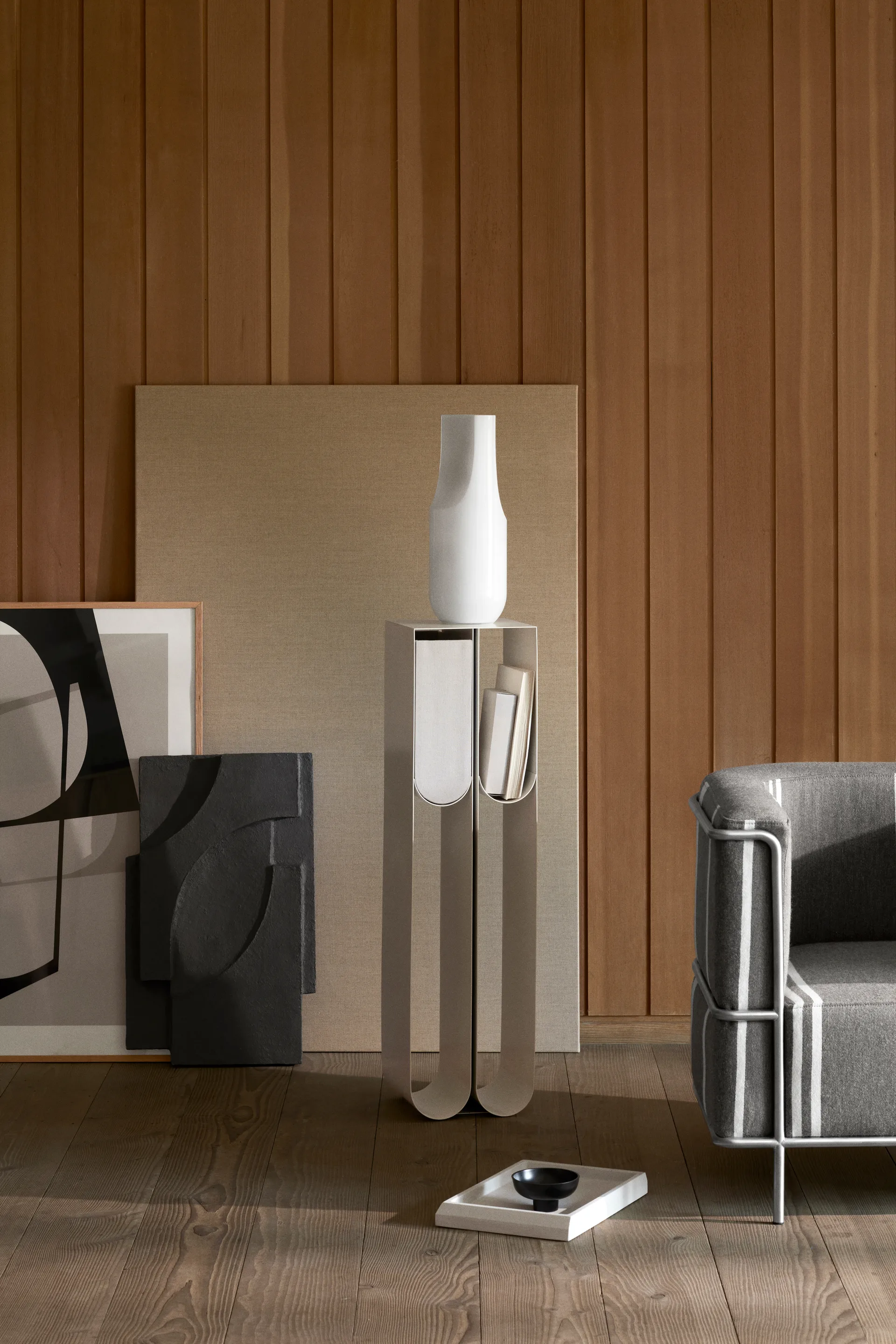 Zaokrąglony postument, Beżowy Kristina Dam Studio