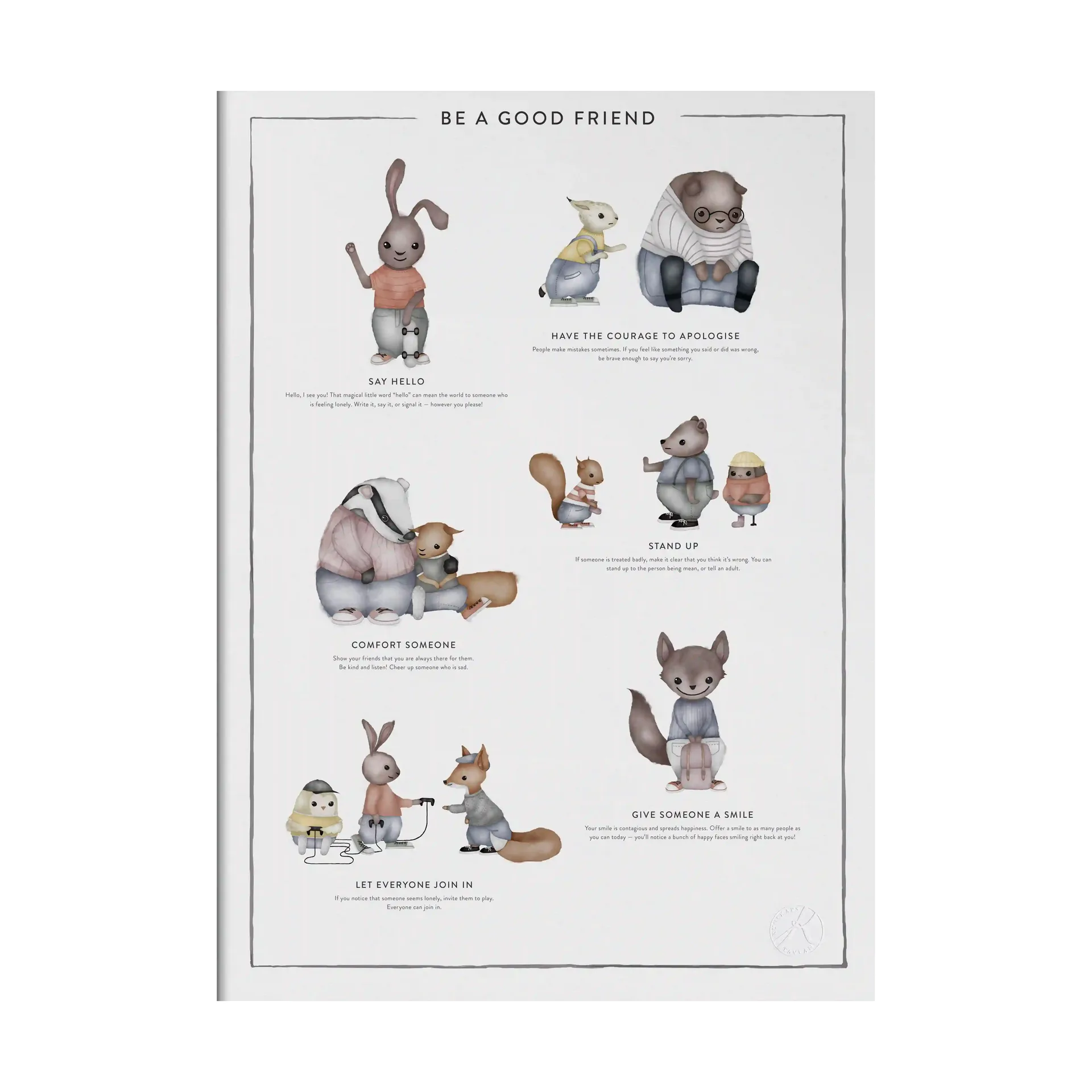 Plakat Be a Good Friend, 50x70 cm Kunskapstavlan®