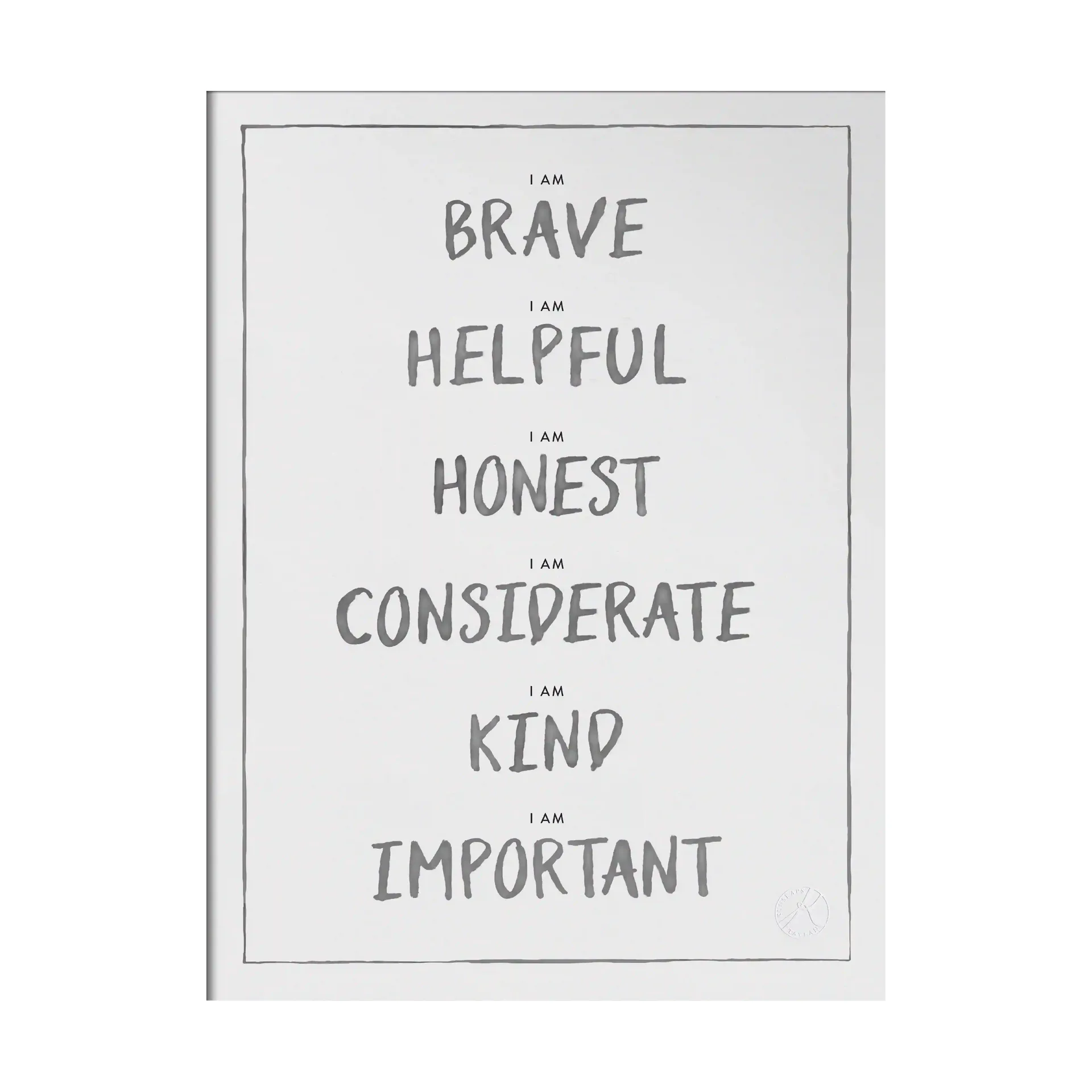 Plakat I am 30x40 cm, Dark grey Kunskapstavlan®