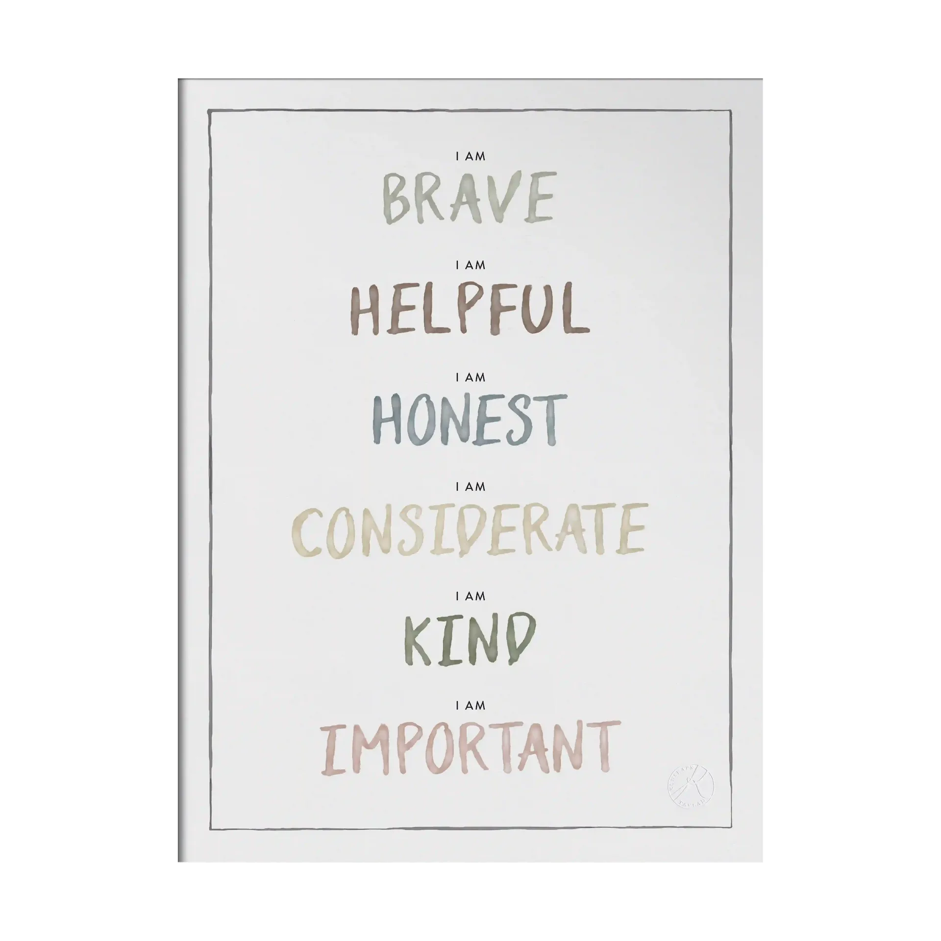 Plakat I am 30x40 cm, Dusty pastel Kunskapstavlan®