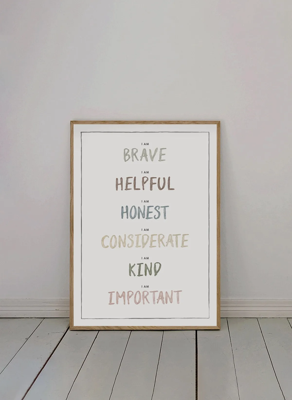 Plakat I am 30x40 cm, Dusty pastel Kunskapstavlan®