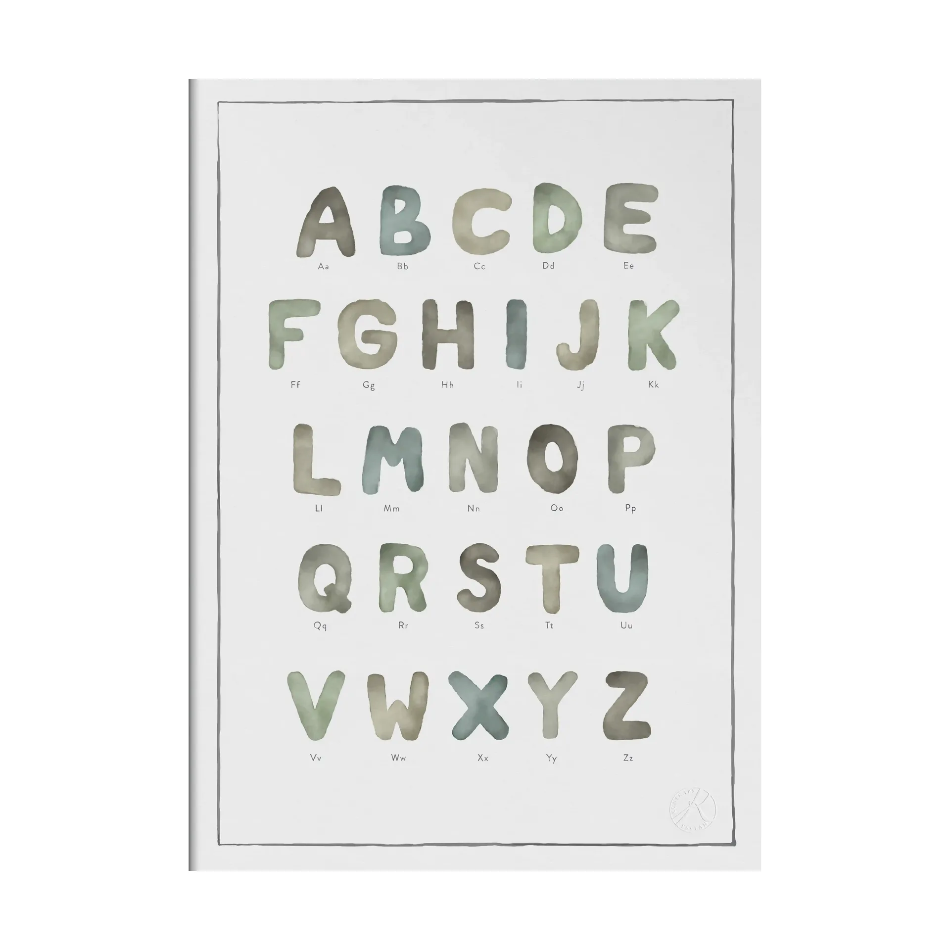 Plakat The Alphabet watercolour, 50x70 cm Kunskapstavlan®