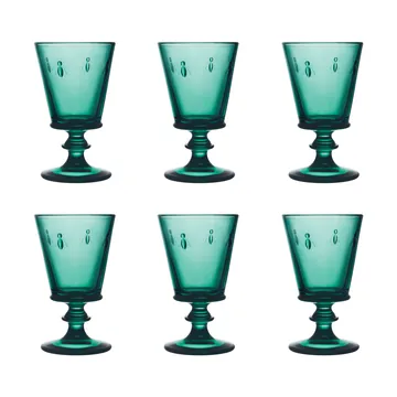Abeille lampka wina 240 ml 6 szt - szmaragdowo-zielony - La Rochère