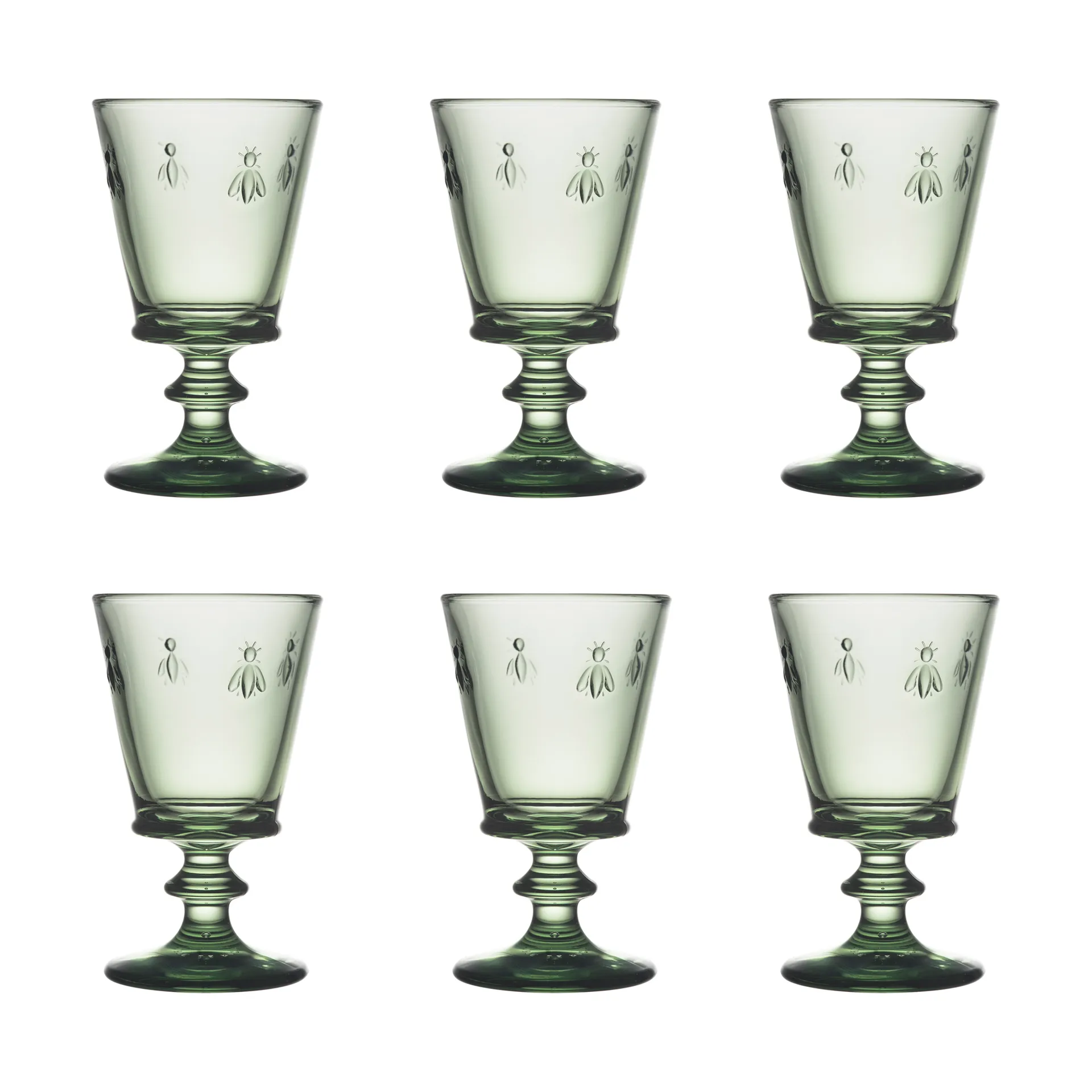 Abeille lampka wina 240 ml 6 szt, Zielony La Rochère