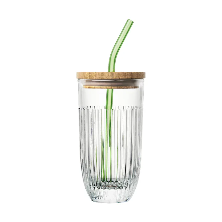 Ouessant szklanka do smoothie z pokrywką i słomką 430 ml - Przezroczysta - La Rochère