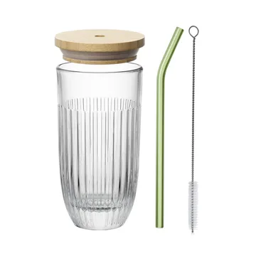 Ouessant szklanka do smoothie z pokrywką i słomką 430 ml - Przezroczysta - La Rochère