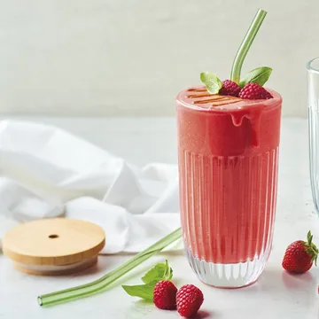 Ouessant szklanka do smoothie z pokrywką i słomką 430 ml - Przezroczysta - La Rochère