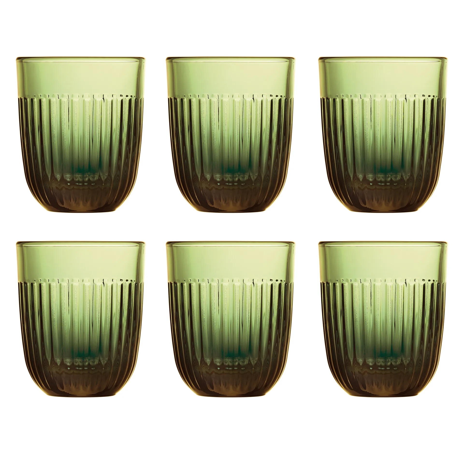 Ouessant szklanka do wody 290 ml, 6‑pak, Oliwkowe La Rochère