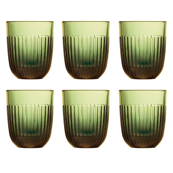 Ouessant szklanka do wody 290 ml, 6‑pak - Oliwkowe - La Rochère