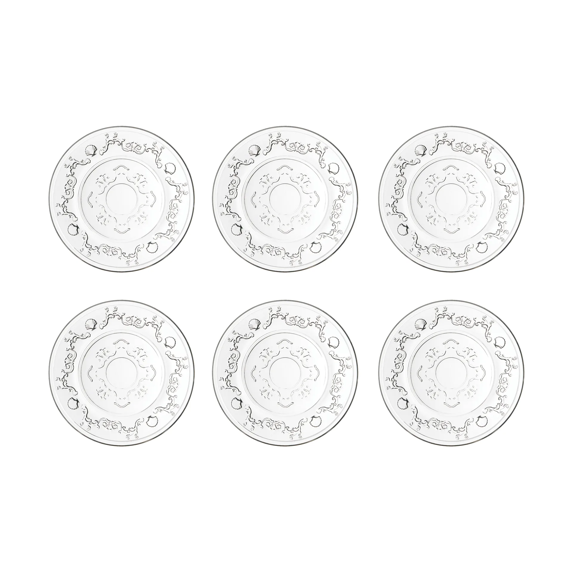 Talerz deserowy Versailles, zestaw 6 szt., Szkło La Rochère